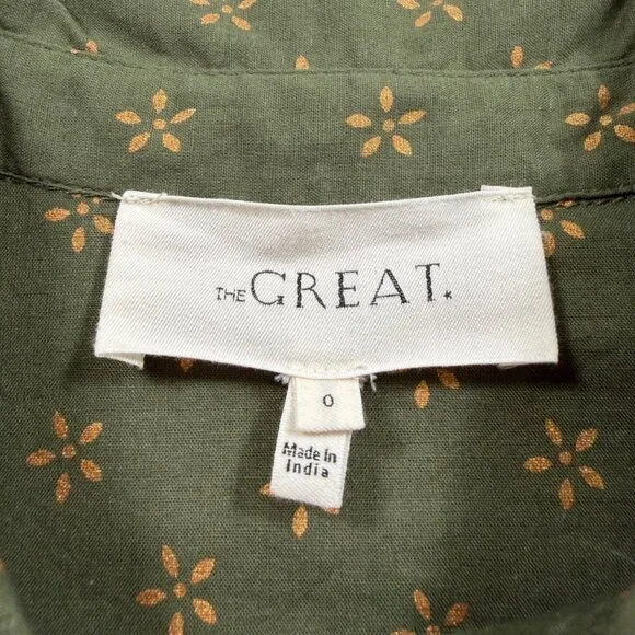 The GREAT. The Westerner Top in Army with Gold Stamp Vanity Size 0 = US X-Small - Picture 6 of 12